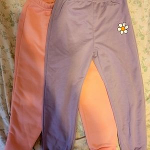 2 of shein kid's long pants,size 5,pink&purple